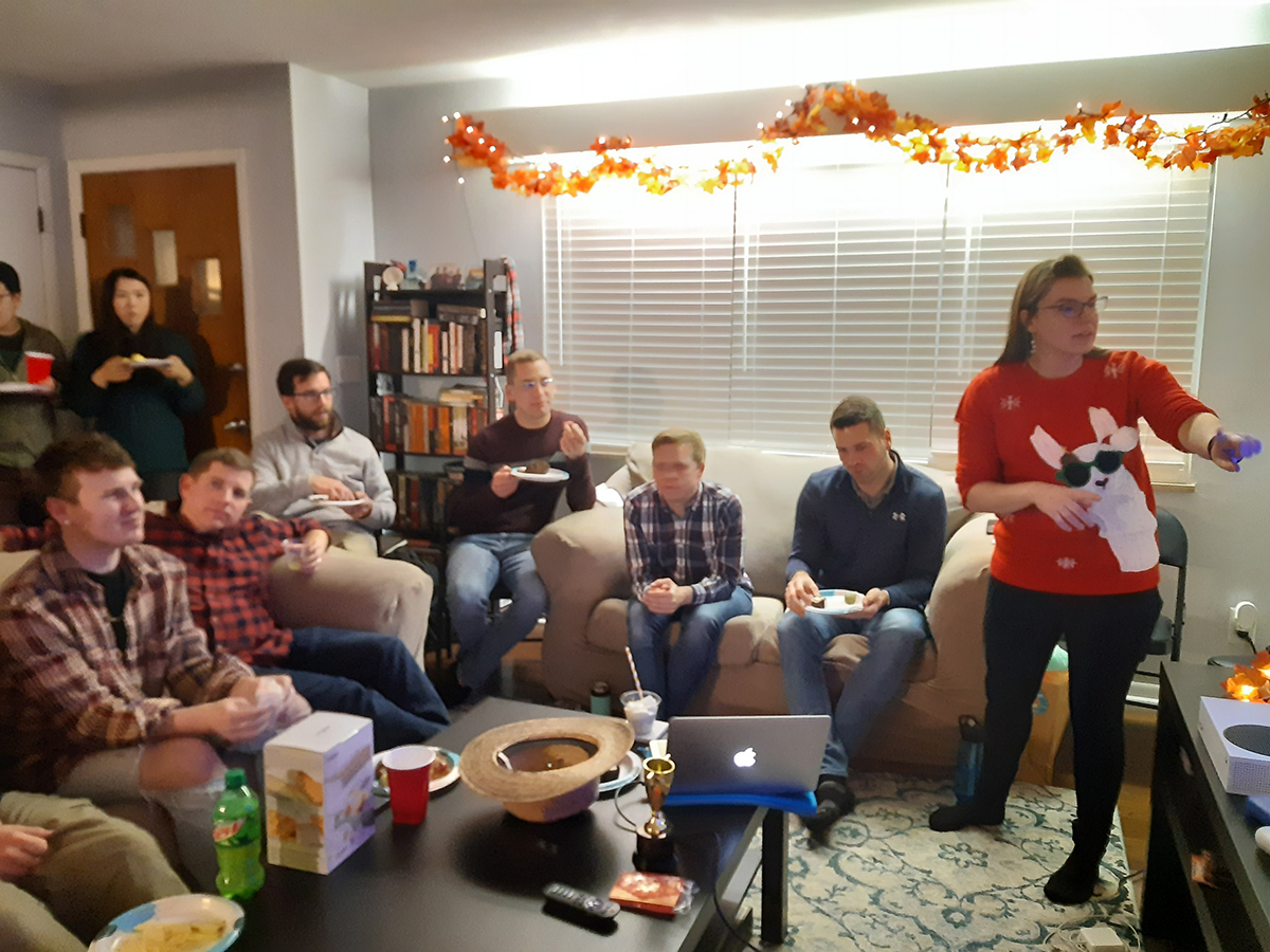 Group of OSU Residents play Jeopardy game