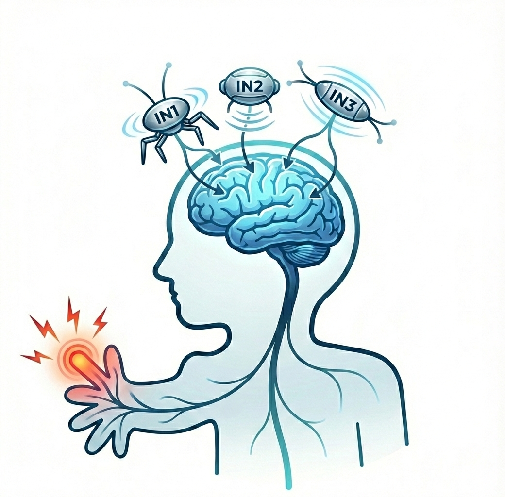 Cortical imaging data illustrating neural responses involved in pain perception